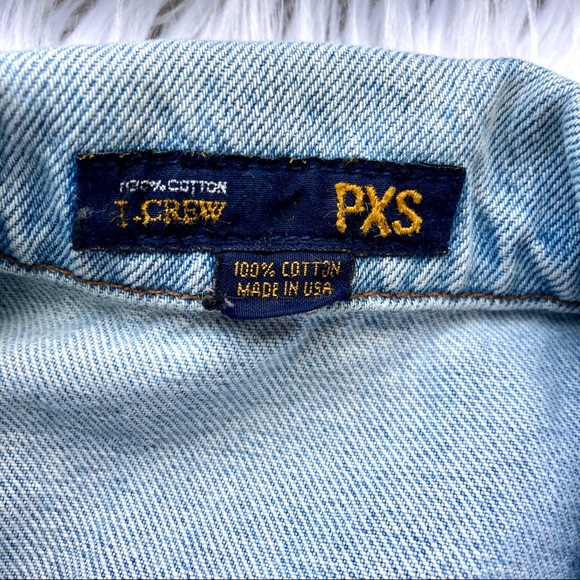 J. Crew Denim Jean Jacket Blue Koi Petite Coat XSP - Picture 3 of 11